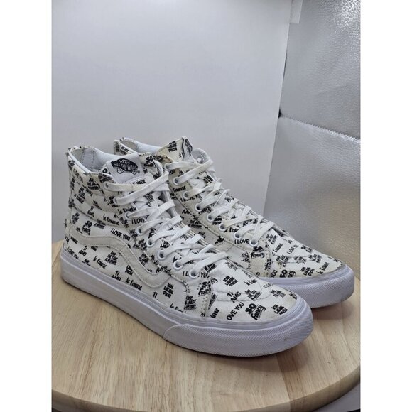 Vans SK8 Hi Top Slim Zip BARON VON FANCY Love White Black | US W 10 | M 8.5 - Picture 5 of 9